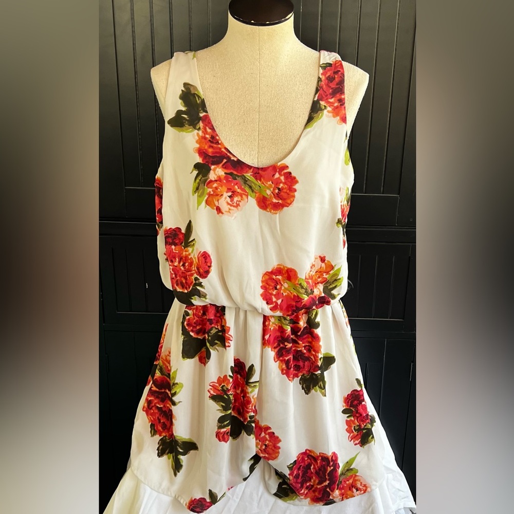 Lush Floral Romper Shorts Medium Summer